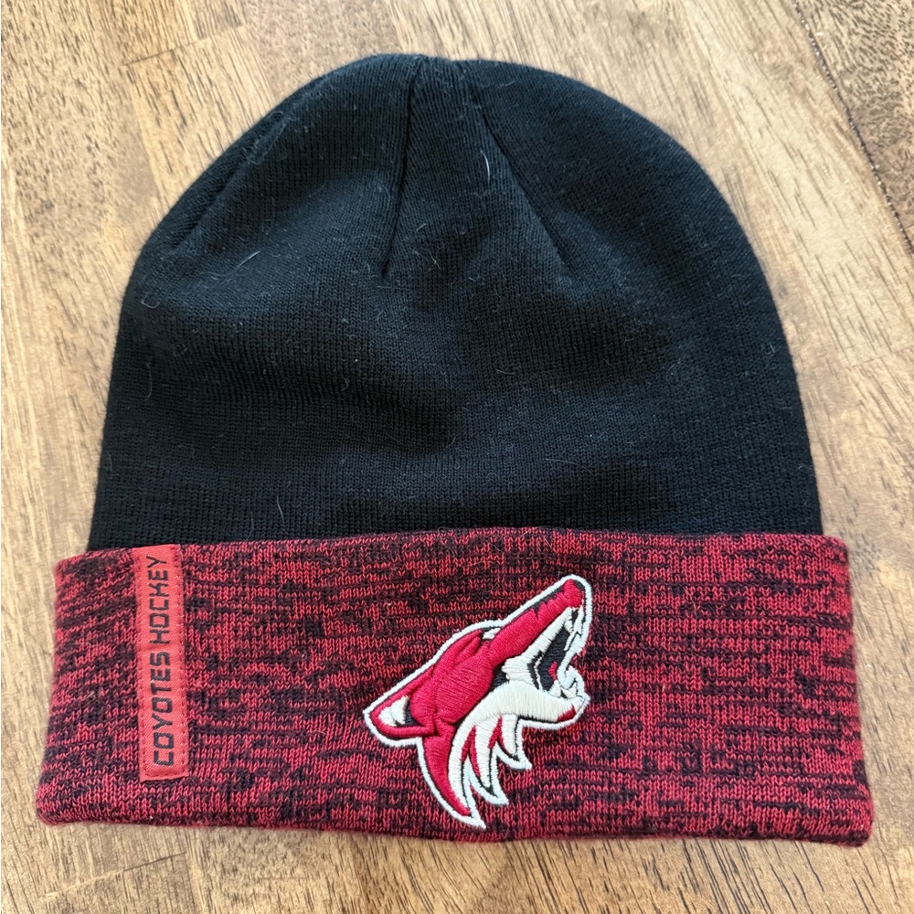 Coyotes Hockey Black and Red Beanie